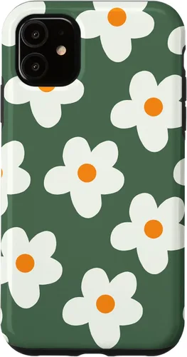 Vista 8 de Retro 60s flower vintage floral pattern sage green Groovy Case for iPhone 16