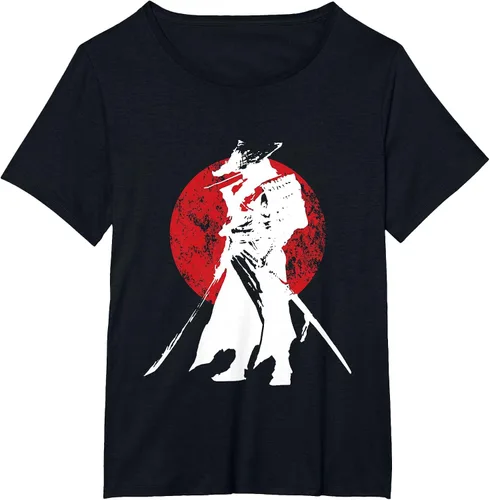 Vista 48 de Vintage Japanese Samurai Retro Bushido Warrior Japan Sword T-Shirt Asphalt Grey
