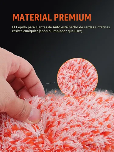 Vista 4 de SPTA Juego de cepillos para ruedas de automóvil, 2 cepillos de llanta de microfibra con 2 fundas de microfibra intercambiables grandes y 2 pequeñas