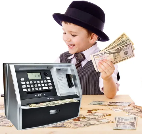Vista 7 de Toy Talking ATM Bank ATM Machine Ahorro Hucha para niños con puertos USB extendidos para accesorios (Fan Cool)