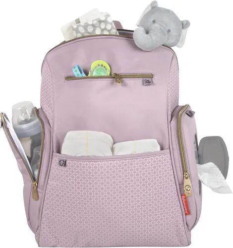 Vista 6 de Fisher-Price Fastfinder Gemma - Mochila para pañales con cambiador portátil, dispensador de toallitas (rosa)