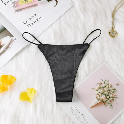 Vista 2 de KUAOPATA Tanga de tanga para mujer, bragas elásticas con espalda en T, tanga, tiro bajo, ropa interior hipster, sexy, S-XL