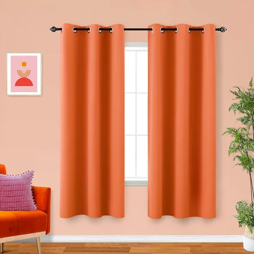 Vista 216 de KOUFALL Cortinas de Baño Aqua para Ventana, Juego de 2 Paneles Decoración Costera Cortinas Cortas Opacas para Ventana Pequeña de Cocina Puerta