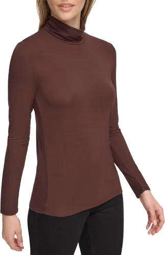 Vista 3 de Calvin Klein Top de cuello alto de manga larga para mujer