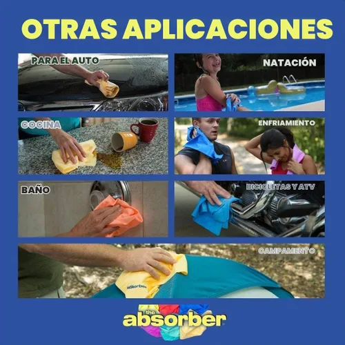 Vista 6 de La Gamuza sintética de secado, 27 pulgadas x 17 pulgadas Amortiguador, Agua (Aqua)
