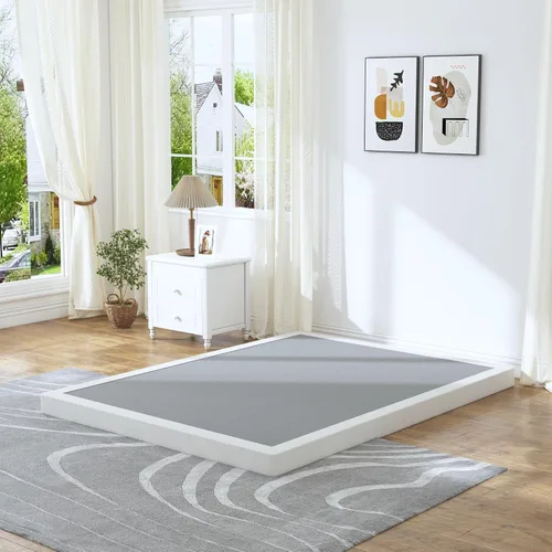 Vista 10 de HOBINCHE Somier individual de perfil bajo, somier de 3 pulgadas para cama de tamaño individual, base de cama resistente, base de colchón de metal