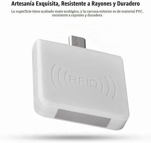 Vista 5 de Lector de tarjetas inteligentes sin contacto portátil, interfaz USB macho, IC/ID versión dual, lectura rápida de 0.2s, para PC, teléfono, tableta