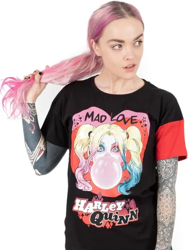 Vista 3 de DC Comics Harley Quinn Pyjamas Womens Mad Love T-shirt & Cycling Short Set