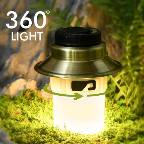 Vista 8 de Luces LED recargables y linterna, lámpara impermeable con 5 modos de luces RGB, luz de tienda de campaña de brillo ajustable, linterna al aire libre