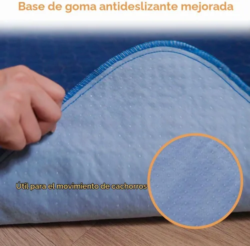 Vista 4 de Paquete de 2 almohadillas para orina para perros, lavables, de 53 x 53 pulgadas, almohadillas extragrandes impermeables para cachorros, súper