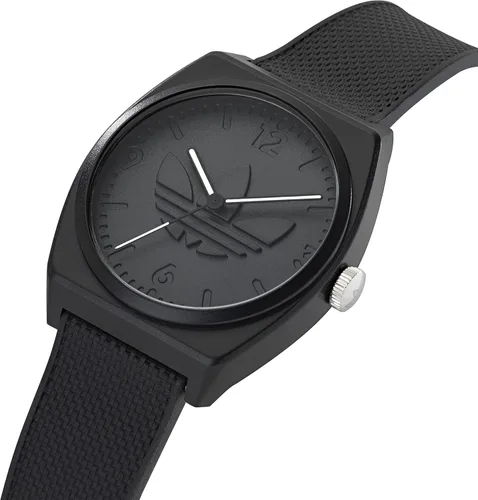 Vista 2 de adidas Reloj de correa de resina de grafito (modelo AOST220342I), Negro