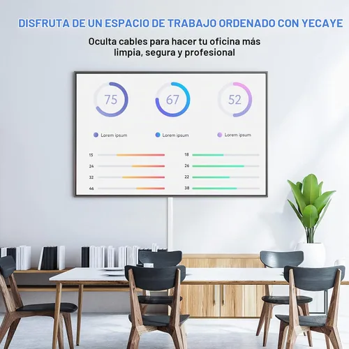 Vista 4 de Yecaye - Ocultador de cable de 250 pulgadas, corrector de cables de un solo cable, sistema de gestión de cables de pared, kit de canaleta de cable