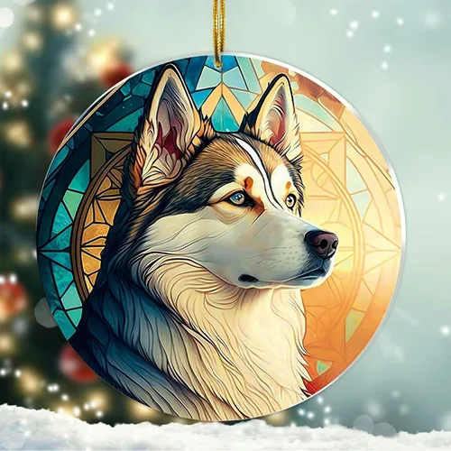 Vista 24 de Regalos de Malamute de Alaska - Adorno Navideño de Perro de Alaska 2025 Regalos de Perro de Alaska para Mujeres, Adorno de Malamute de Alaska