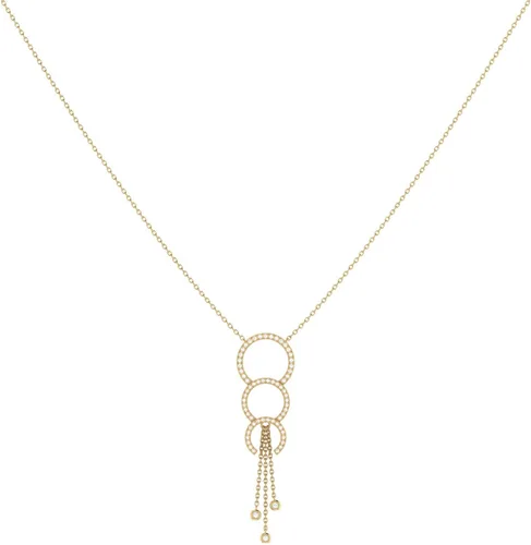 Vista 2 de LuvMyJewelry Collar Lariat de diamantes ajustable con diseño de trío de candelabro, disponible en amarillo de 14 quilates, oro rosa vermeil y plata