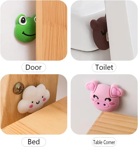 Vista 6 de Protector de pared de silicona para tope de puerta, protector de pared, protector de parachoques decorativo para puerta, antideslizante, a prueba