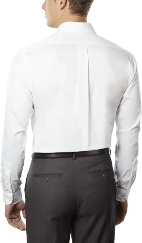 Vista 2 de IZOD Camisa de vestir para hombre, ajuste delgado, elástico, cuello refrescante, color liso