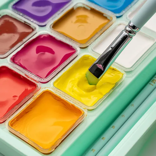 Vista 6 de Juego de pinturas HIMI Gouache, 18 colores, 30g, juego de pintura gouache en gel, pintura no tóxica para lienzo y papel, suministros de arte