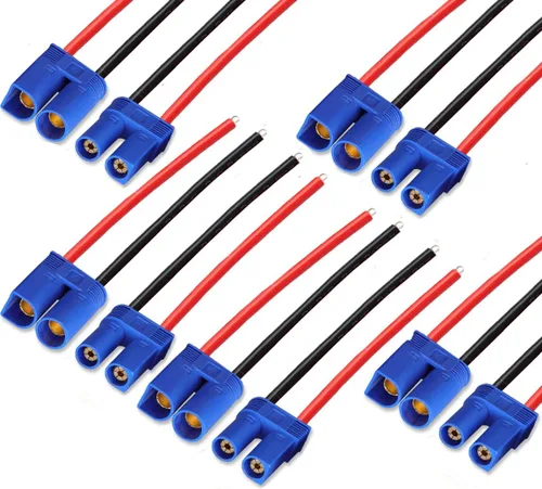 Vista 2 de 5 pares de conectores EC3 macho y hembra con cable de plátano de 14AWG de silicona de 10 cm para batería Lipo de RC (Paquete de 5)