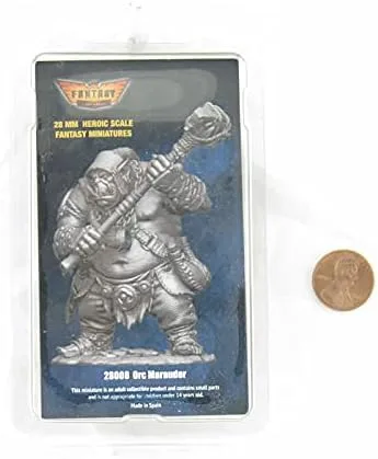 Vista 3 de Orc Marauder Figura Kit 1.102 in Escala Heroica Miniatura Sin Pintar First Legion
