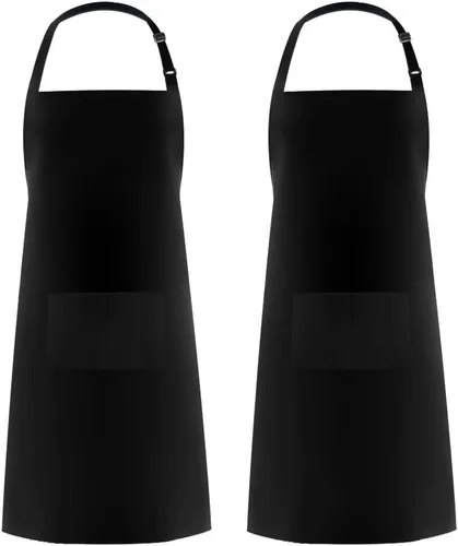 Vista 16 de Syntus Delantal ajustable con 2 bolsillos, delantales de cocina para mujeres, hombres, chef