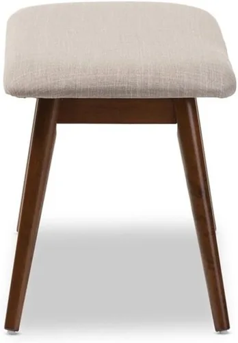 Vista 5 de Baxton Studio Flora Mid-Century - Banco de comedor moderno de madera con acabado marrón claro y roble