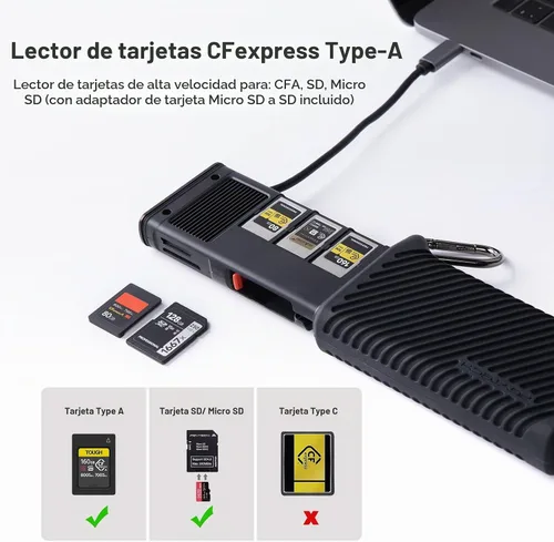Vista 2 de PGYTECH USB 3.2 CFexpress A Card Reader Case 10GBps (CFexpress-A, Black)