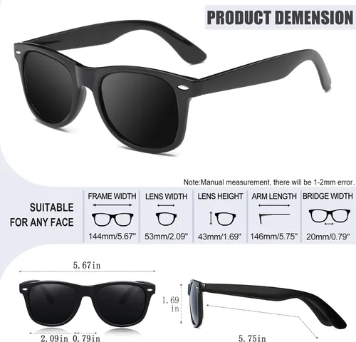 Vista 5 de Joopin Square Sunglasses Polarized UV400 Designer Sun Glasses Men Women