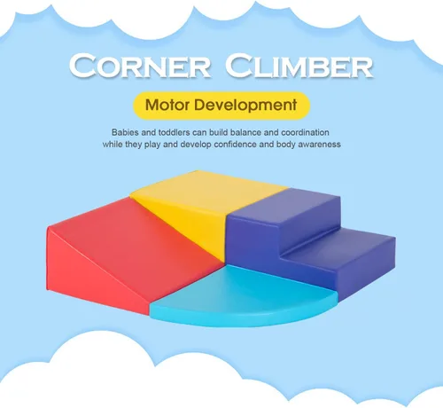 Vista 6 de PayLessHere Juguetes de escalada para niños pequeños de 1 a 3 años, juego de bloques de espuma coloridos de 4 piezas, juguetes
