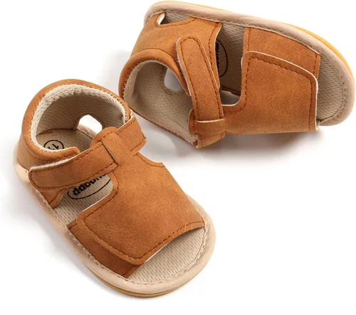 Vista 6 de WILLFUN Sandalias de verano para bebés niños y niñas, puntera cerrada, suela de goma suave, zapatos para exteriores para niños pequeños que caminan