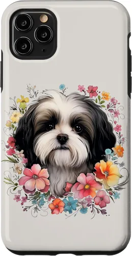 Vista 13 de Shih Tzu Mom Floral Dog Lover Vintage Flowers Cute Case for iPhone 17