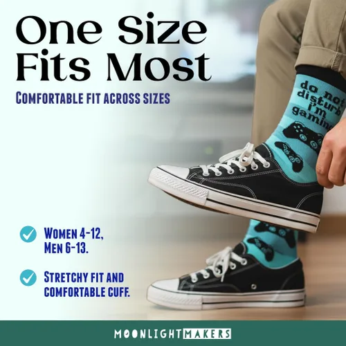 Vista 14 de Moonlight Makers Funny Colored Socks, Novelty Socks, Stocking Stuffer, Unisex Socks