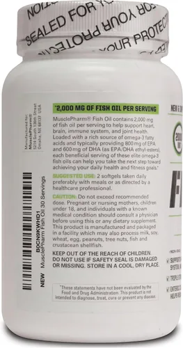 Vista 3 de MusclePharm Essentials - Aceite de pescado Elite Omega 3, apoya las articulaciones, el rendimiento muscular y la recuperación, salud cerebral