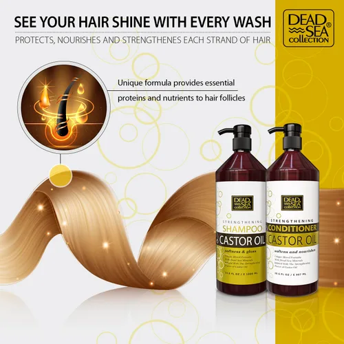 Vista 24 de Set de champú y acondicionador Dead Sea Collection con aceite de argán – Productos hidratantes y suavizantes para el cabello con minerales del Mar