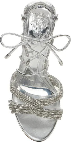 Vista 5 de Vince Camuto Aimery - Sandalias de vestir con tacón envolvente para mujer, Transparente plateado