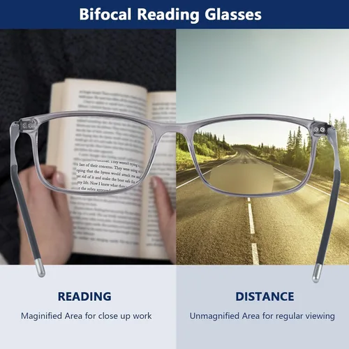 Vista 4 de SKYOAK Superb Extremely Light Progressive Multifocus Aluminum Arm TR90 Frame Blue Light Multifocal Readers