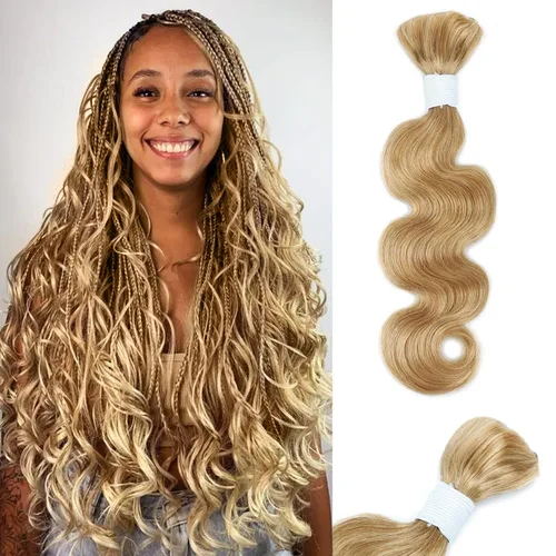 Vista 15 de Liqusee Cabello Humano para Trenzar 3.53 oz Un Paquete 14 Pulgadas Negro Natural Ondulado Rizado a Granel Cabello Humano para Trenzar Sin Trama 100%