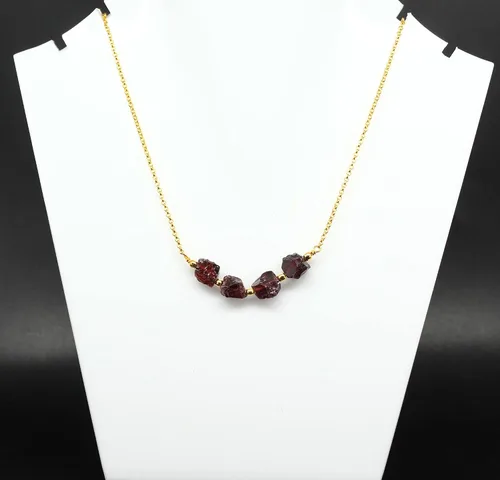 Vista 19 de Gempires Natural Raw Bar Crystals Pendant Necklace Handmade Jewelry 22 inch Adjustable Chain