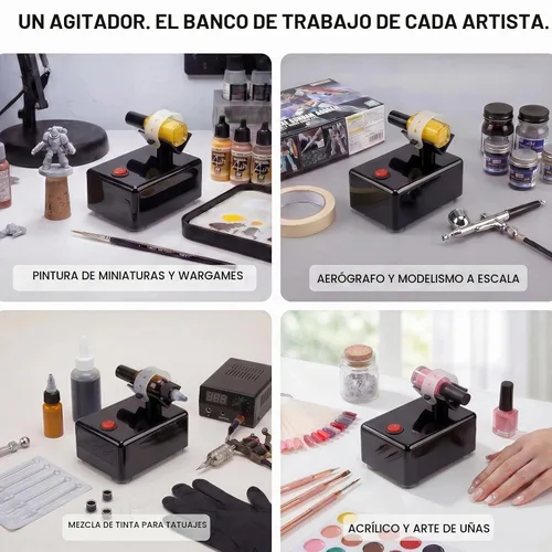 Vista 5 de Mezclador de vórtice para pinturas de modelos y esmalte de uñas Negro