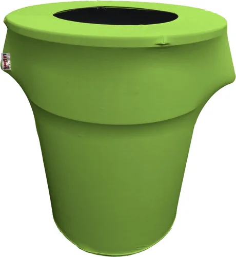 Vista 6 de LA Linen Funda elástica de elastano ajustable para cubo de basura Slim Jim de 23 galones, cubierta de contenedor de residuos, decoración de patio