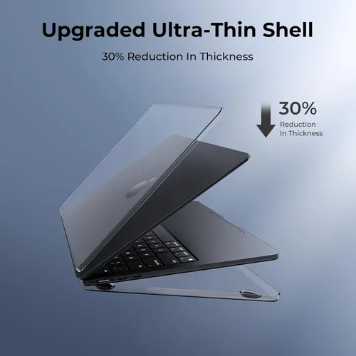 Vista 2 de EooCoo Funda para MacBook Air de 13 pulgadas M5/M4/M3/M2 2026-2022, color Crystal Black