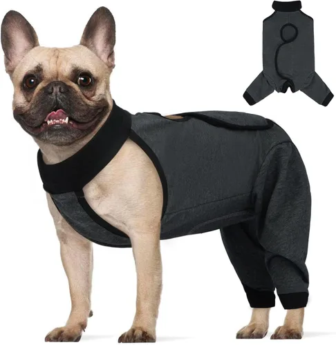 Vista 10 de ROZKITCH Manga de pierna para cirugía para perros, piernas traseras, macho y hembra para evitar lamer heridas, codo, rodillera, traje de Azul