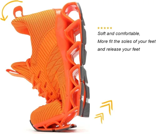 Vista 5 de Wrezatro Zapatos deportivos para mujer, sin cordones, para correr, tenis Blade tenis, informales, cómodos, antideslizantes, para el trabajo
