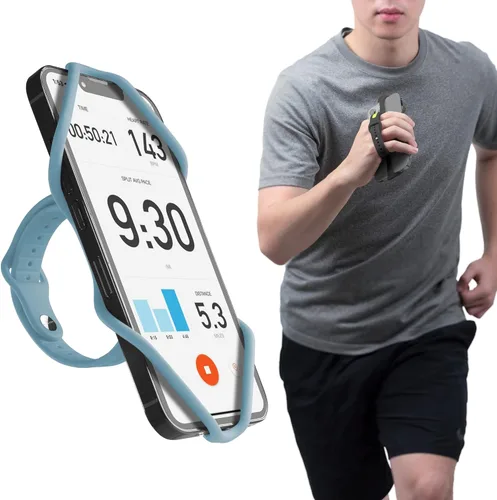 Vista 7 de BONE Run Tie Handheld 2, soporte para teléfono para correr, diseño de pulsera/portátil 2 en 1, correa de silicona ajustable y agradable a la piel
