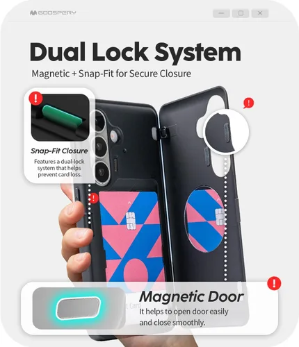 Vista 142 de GOOSPERY Parachoques magnético para puerta compatible con Galaxy S9 Plus, tarjetero tipo billetera con cierre automático por iman, funda protectora