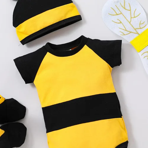 Vista 3 de Disfraz de bebé recién nacido mameluco para bebé ropa infantil lindo murciélago de abeja tigre y cosplay