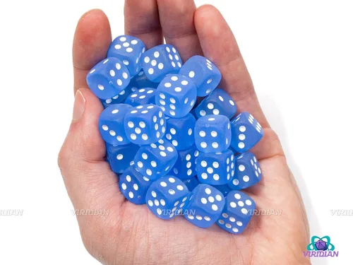 Vista 3 de Chessex DND - Juego de dados Chessex D&D de 0.472 pulgadas, juego de dados poliédricos de plástico azul y blanco esmerilado, 36 dados de mazmorras