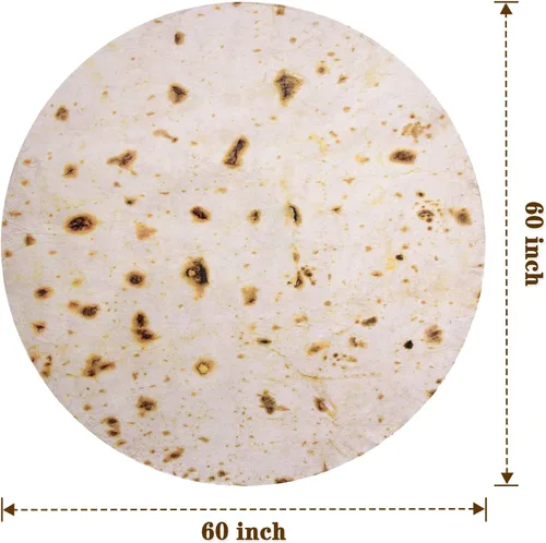 Vista 6 de mermaker Cobija de doble cara con estampado de tortilla para burritos