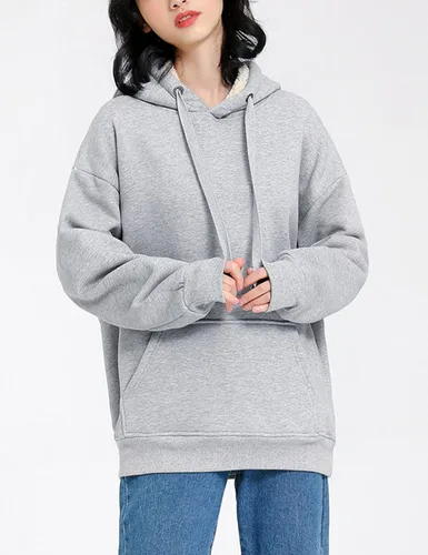 Vista 5 de Yeokou Sudaderas con capucha de invierno para mujer, sudadera de forro polar sherpa cálida y pesada
