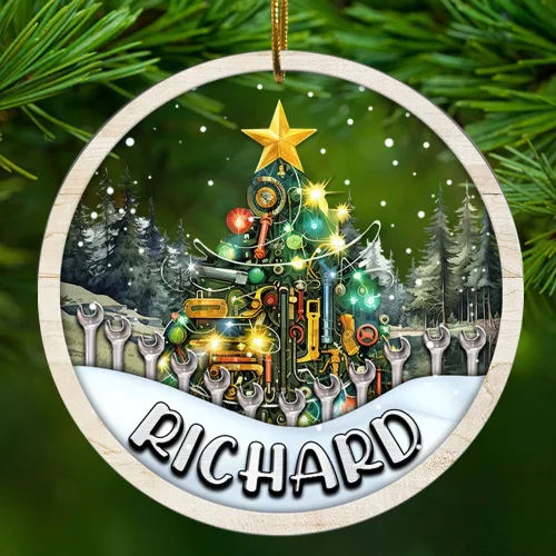 Vista 12 de Adorno personalizado de contador para hombres y mujeres, para colgar en el árbol, artículos de decoración de puerta del hogar, acrílico, 2.90 x 2.90