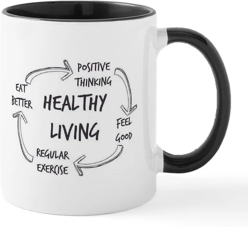 Vista 100 de CafePress Living The Dream Mugs Taza de café de cerámica de 11 oz (11.0 fl oz)